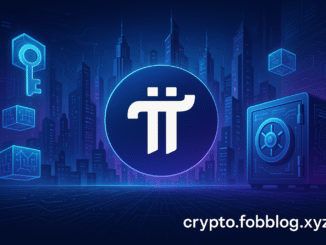 Glowing Pi Network logo rising from digital ashes with $13B crash chart and four arrows symbolizing revival catalysts in a futuristic cyberpunk style.