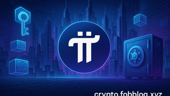 Glowing Pi Network logo rising from digital ashes with $13B crash chart and four arrows symbolizing revival catalysts in a futuristic cyberpunk style.