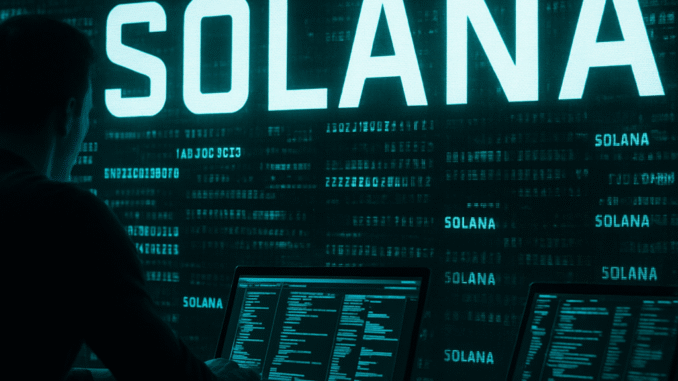 Illustration of Phantom’s PSOL liquid staking token with a glowing logo and free-flowing tokens representing staking flexibility in the crypto ecosystem.